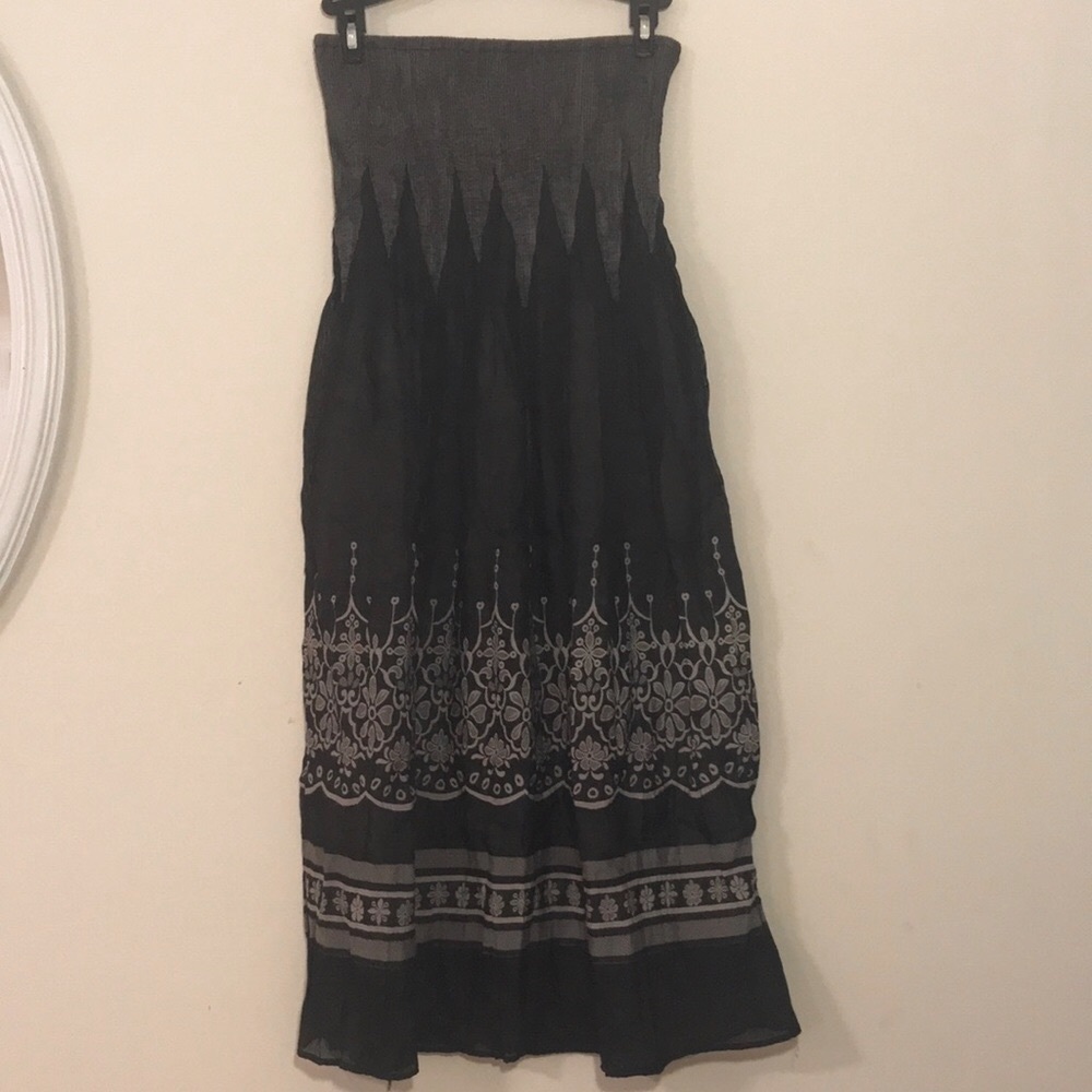 Black Patterned Flowy Dress